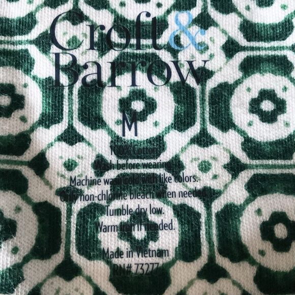 Croft & Barrow Women's Boatneck Top Size M, Green Mod Weave NWT - Picture 4 of 4